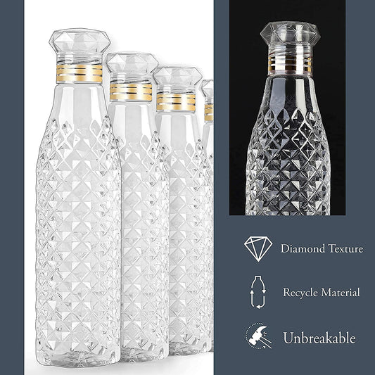 Diamond Texture Plastic Fridge Water ( Set Of 6 - 1100ml )